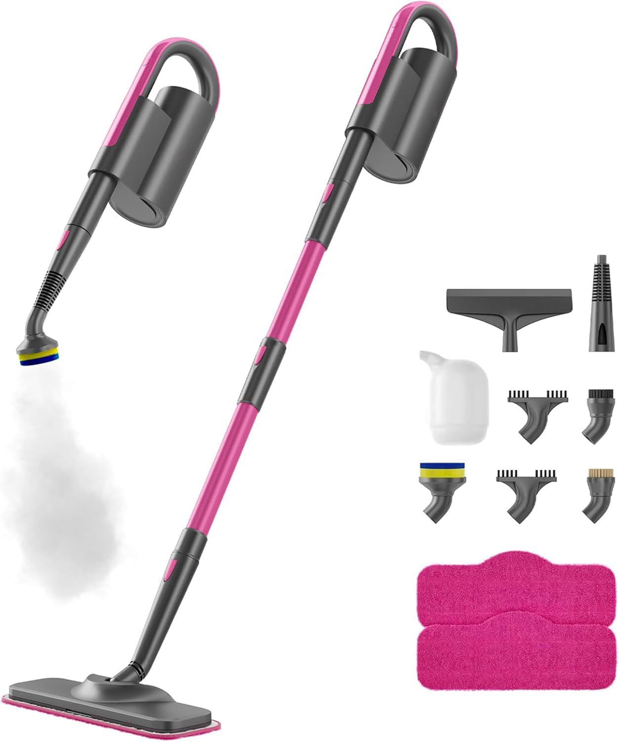 7-in-1 Steam Mop with Dual-Rod Design